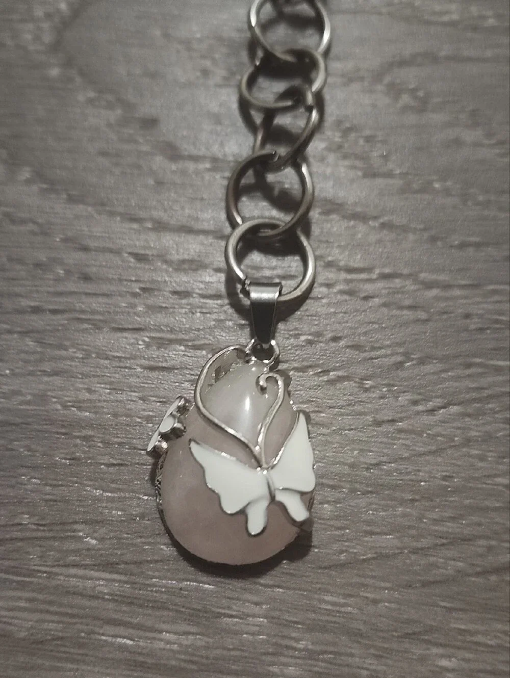 Handcrafted Silver Butterfly Moon Choker